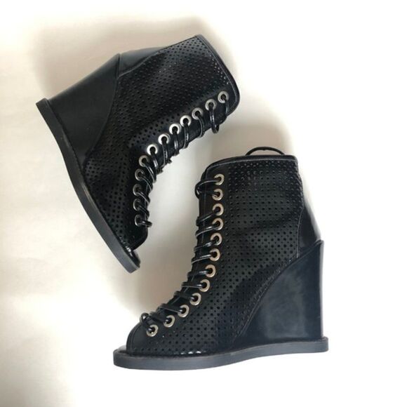 Jeffrey Cambell Ibiza Lace Up Ankle Wedge Boot 7 - Picture 5 of 7